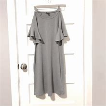A.N.A Dresses | A.N.A Ruffle Sleeve Dress, Size S, Color Gray | Color: Gray | Size: S
