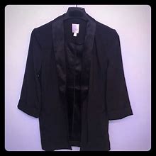 Lc Lauren Conrad Jackets & Coats | Lauren Conrad Satin-Collared Jacket | Color: Black | Size: 4