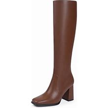 Modatope Knee High Boots Women Chunky Heel Square Toe Tall For Women...