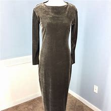 Vintage Dresses | Vintage Brown Velvet Maxi Dress S Sheath Andrea | Color: Brown | Size: S