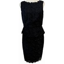 Talbots Dresses | Talbots Petites Guipure Peplum Lace Dress | Color: Black | Size: 14P