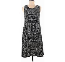 Style&Co Casual Dress - A-Line: Black Print Dresses - Women's Size Medium Petite