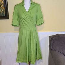 Dr Collection Dresses | Green Swing Wrap Dress With Pockets! Dr Collection Size 10 | Color: Green | Size: 10