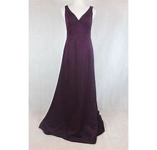 ADRIANNA PAPELL Sleeveless V-Neck Mermaid Plum Wine Gown Dress - Size 2