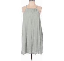 Ten Tomorrow Casual Dress - Shift Halter Sleeveless: Green Print Dresses - Women's Size Small