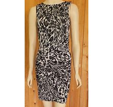 Cache | Leopard Print Ruched Mini Dress Sz XS Made In USA
