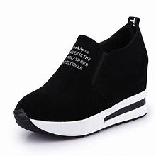 Women's Sneakers Height Increasing Shoes Platform Sneakers Outdoor Daily Summer Platform Hidden Heel Round Toe Fashion Sporty Casual Walking Suede Lac