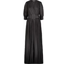 ROCHAS Pleated Long Dress In Chiffon Black