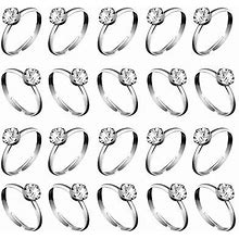 Whaline 36 Packs Diamond Engagement Rings Bridal Shower Rings For