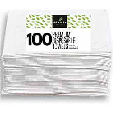 DAVELEN Disposable Large Luxury 100 Towels Spa And Salon Quality Softness For Guests, Clients | Hair, Face, Body Use | 100 Pcs | Luxurious Comfort,