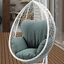 Patio Wicker Swing Chair With Stand With Fabric Cushion