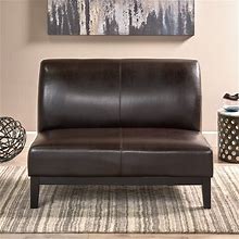 Darcy Contemporary Upholstered Loveseat, Brown And Espresso , Brown