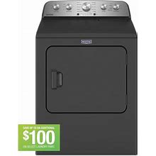 7.0 Cu. Ft. Vented Front Load Gas Dryer In Volcano Black With Steam-Enhanced Cycles