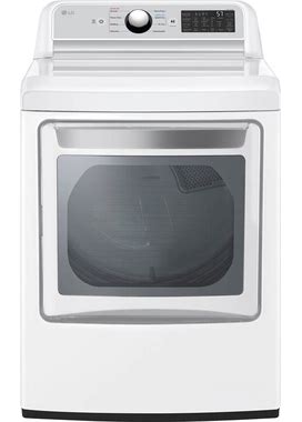 LG - 7.3 Cu. Ft. Smart Gas Dryer With Easyload Door - White