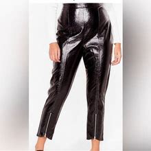Nasty Gal Pants & Jumpsuits | New Nasty Gal Plus Size Vinyl Leather Zip Hem Pants Size 18 | Color: Black | Size: 18