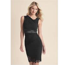 Women's Lace Detail Party Dress - Black, Size 22 By Venus