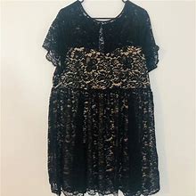 Torrid Dresses | Black Lace Dress | Color: Black/Cream | Size: 3X