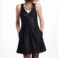Anthropologie Dresses | Anthropologie Leifsdottir Black Lace Dress | Color: Black | Size: 8