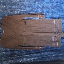 Dimri Dresses | 3/$10 - Dimri Sheer Brown Long-Sleeve Boho Dress With Ruffles & Embroidery | Color: Brown | Size: M