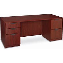 Classic Office Desk - 72 X 36", Mahogany - ULINE - H-6853