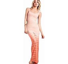 Victoria's Secret Linen Blend Orange Ombre Maxi Dress Beachy Crochet