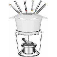 Cuisinart® 13-Pc. 1.5-Qt. Cast Iron Fondue Set | White | One Size | Cookware Fondue Pots | Oven Safe|Dishwasher Safe