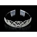 Wedding Bridal Tiara Crown Silver Swarovski Rhinestone Elements Heart Design