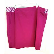 Investments II Skirt Womens Plus 24 Pink Pencil Straight Skirt Kick Pleated NWOT
