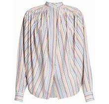 Etro Women's Cotton Striped Vented Blouse - Striped - Size 8