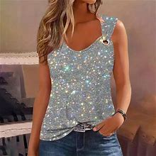 Women's Tops Strappy Sparkle Camisoles Ladies Clothing