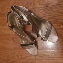 Nine West Lovely Pewter Heels Like New - Women | Color: Brown | Size: 8.5