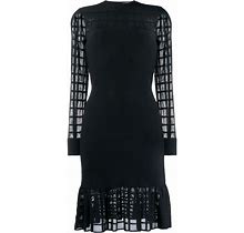 Alexander Mcqueen Ottoman Knit Mini Dress - Black