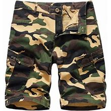 Man Clothing Clearance Under $5,Poropl Casual Cargo Camouflage Pockets Athletic Shorts For Men Yellow Size 4