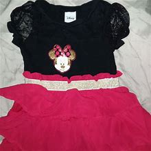 Disney Dresses | Disney Girls Minnie Mouse Dress Size 2T | Color: Black/Red | Size: 2Tg