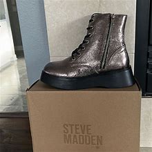 Steve Madden Shoes | Steve Madden Girls Boots Size 4 Brand New | Color: Gray/Pink | Size: 4Bb