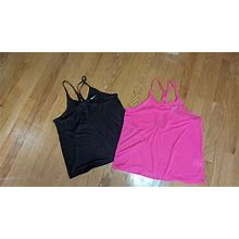 Nike Tank Top Women's Lot Of 2 Dri Fit Cool Breeze Strappy Med Large Black Pink. Nike. Pink/Black. Activewear Tops.