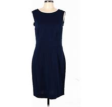 Valentino Roma Cocktail Dress - Sheath Scoop Neck Sleeveless: Blue Solid Dresses - Women's Size 12