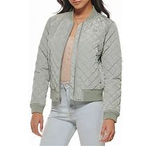 Levi's Quilted Lightweight Bomber Jacket | Green | Womens Small | Coats + Jackets Bomber Jackets | Hanger Loop On Back|Elastic Bottom