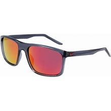 Nike Sunglasses FIRE P FD1818 021 Dark Grey/Polar Red Flash 54mm Unisex Plastic Grey