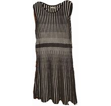Women's Large Black And White Striped Knit Calvin Klein Tank Dress