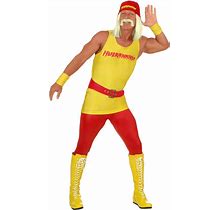 WWE Hulk Hogan Costume For Men | Adult | Mens | Red/Yellow | S | FUN Costumes