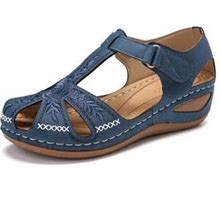Luxur Women Closed Toe Summer Sandals Holiday Casual Comfy Outdoor Beach Shoes