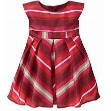 Baby Gap Kids Fancy Chevron Pleated Skirt Party Dress Red/Gold Toddler