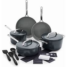 Greenpan GP5 15-Pc. Aluminum Cookware Set | Gray | One Size | Cookware Cookware Sets | Dishwasher Safe|Even Heating