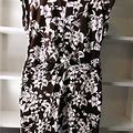 Liz Claiborne Brown Floral Knit Dress Size Large Summer - Women | Color: Brown | Size: L