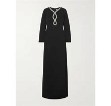 Elie Saab Cutout Crystal-Embellished Stretch-Cady Gown - Women - Black Dresses - M