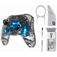 Pdp Afterglow LED Wireless Deluxe Gaming Controller: Multicolor - Nintendo Switch - Transparent With Cleaning Electric Kit Bolt Axtion Bundle Used
