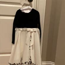 Sweet Kids Dresses | Black Velvet,Satin Skirt W/ Black Beaded Dress. | Color: Black/Cream | Size: 4Tg