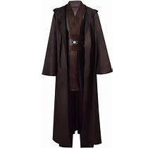Men's Tunic Costume Halloween Anakin Costume Brown Tunic Hooded Robe Cosplay Full Set Knight Uniform Adult Outfit