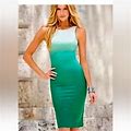 Venus Dresses | Venus 4 Xs Small Green Ombre Dress Silky St. Patricks Day Classy | Color: Green | Size: 4